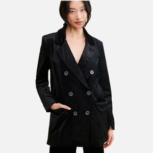 Free People Cosmo Double-Breasted Velvet Blazer